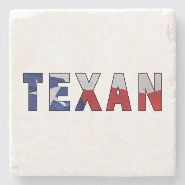 Texan Waving Flag Steinuntersetzer (Vorderseite)