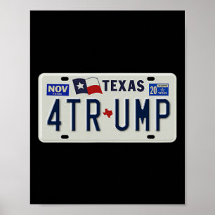 Texaner Für Trump Vintage Nummernschild Kampagne Poster