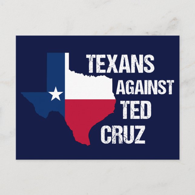Texaner gegen Ted Cruz Texas Demokrat Postkarte (Vorderseite)