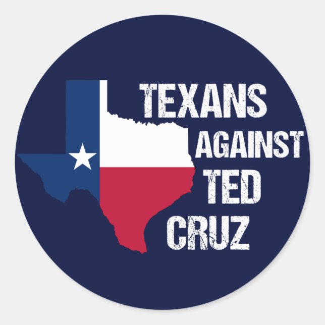 Texaner gegen Ted Cruz Texas Demokrat Runder Aufkleber (Vorderseite)
