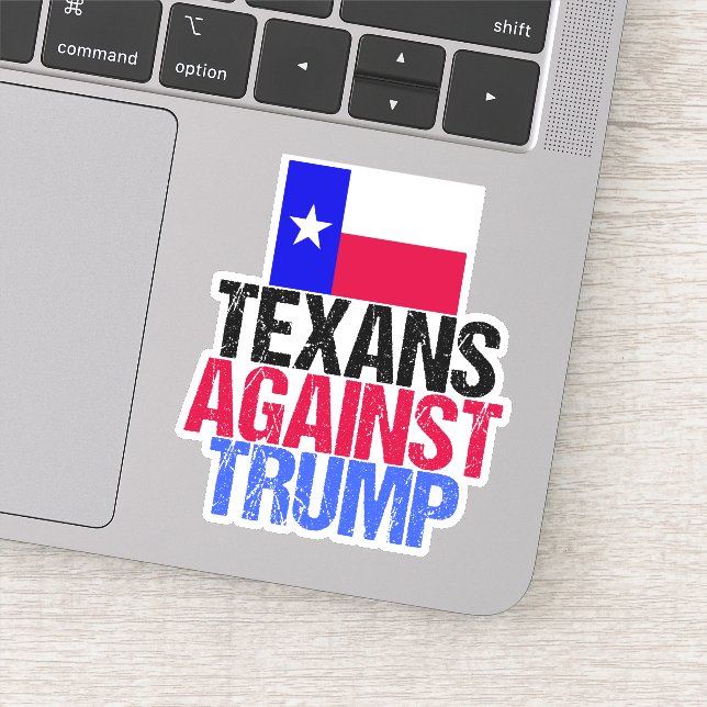 Texaner gegen Trump Texas Demokratischer Laptop Aufkleber (Detail)