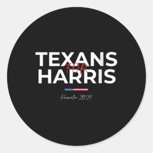 Texanerinnen für Kamala Harris 2024 Texaner für Ha Runder Aufkleber