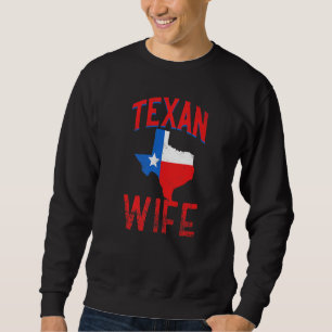 Texanische Ehefrau Stolz Vintage-Flagge Texas Sweatshirt
