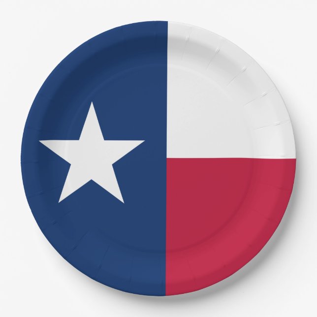 Texanische Staatsflagge (Texas) Pappteller (Vorderseite)