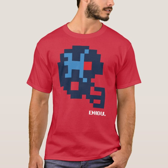 Texans Alternativer Tecmo Bowl Helmet T - Shirt (Vorderseite)