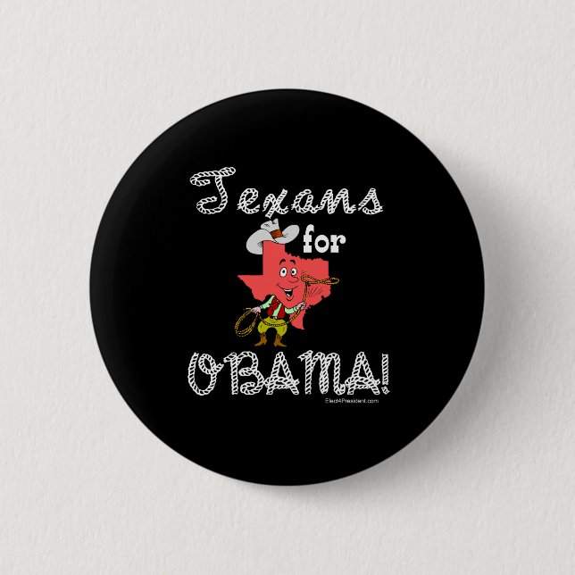 Texans für Obama-Knopf Button (Vorderseite)
