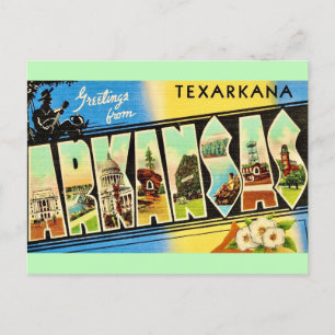 Texarkana Arkansas Retro Postcard Postkarte