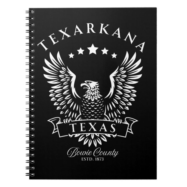 Texarkana Bowie Landkreis Texas Vintag Eagle Notizblock (Vorderseite)