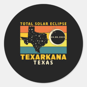 Texarkana Texas Total Solar Eclipse 2024 Runder Aufkleber