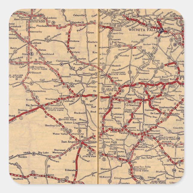 Texas 11 quadratischer aufkleber (Vorderseite)