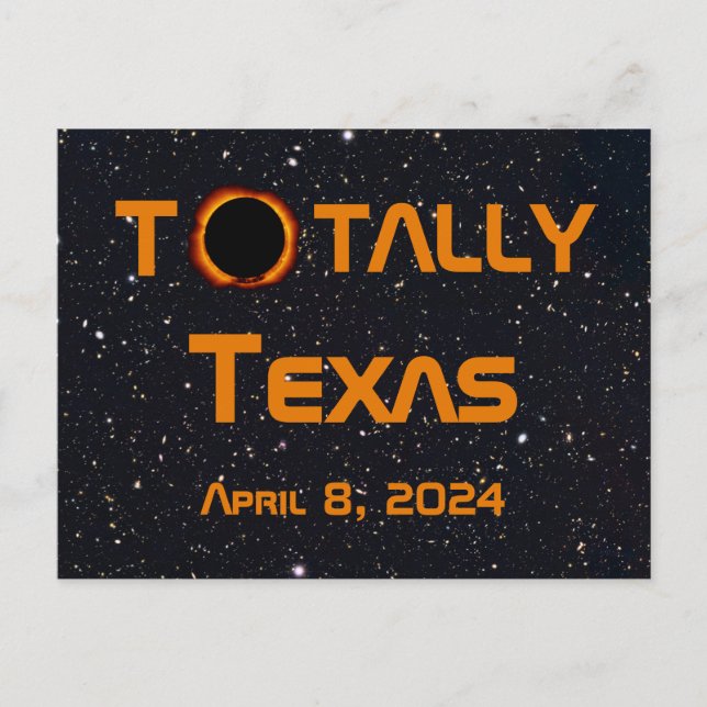 Texas 2024 Solar Eclipse Postkarte (Vorderseite)