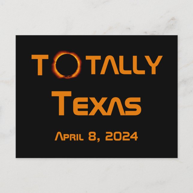 Texas 2024 Solar Eclipse Postkarte (Vorderseite)
