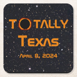 Texas 2024 Solar Eclipse Rechteckiger Pappuntersetzer