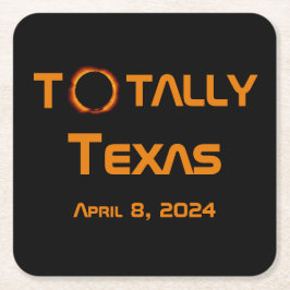 Texas 2024 Solar Eclipse Rechteckiger Pappuntersetzer