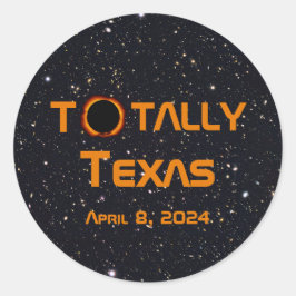 Texas 2024 Solar Eclipse Runder Aufkleber