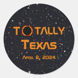 Texas 2024 Solar Eclipse Runder Aufkleber