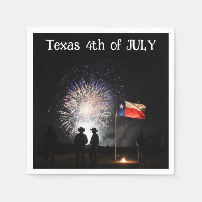 Texas 4th of July Paper Party Napkins Serviette (Vorderseite)