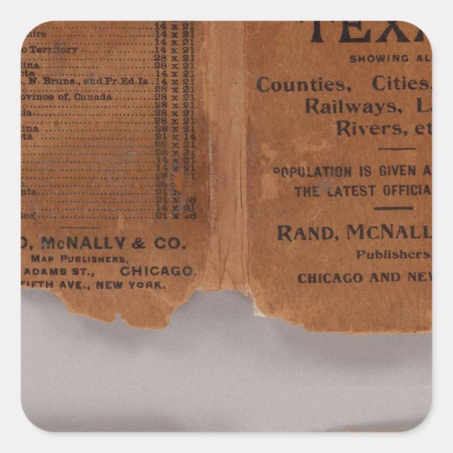 Texas 5 quadratischer aufkleber (Vorderseite)