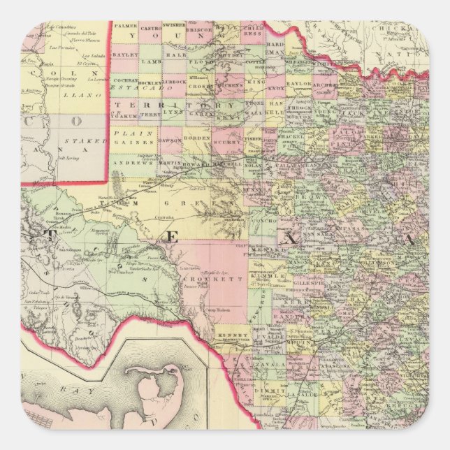 Texas 7 quadratischer aufkleber (Vorderseite)
