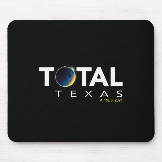 Texas 8. April Total Solar Eclipse 2024 Mousepad (Vorne)