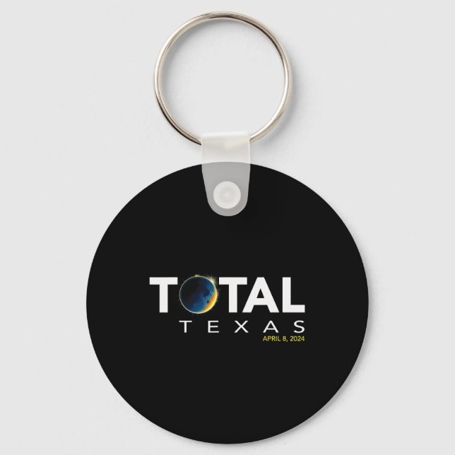 Texas 8. April Total Solar Eclipse 2024 Schlüsselanhänger (Vorderseite)