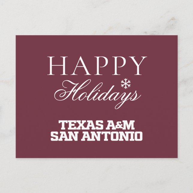 Texas A&M San Antonio Feiertagspostkarte (Vorderseite)