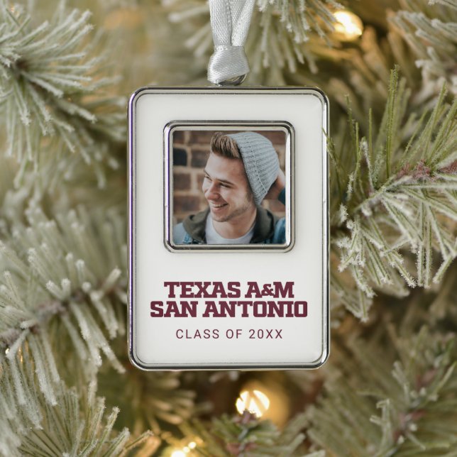 Texas A&M San Antonio Rahmen-Ornament Silber (Baum)