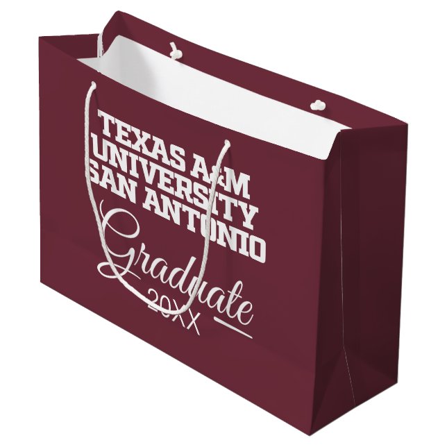 Texas A&M University - San Antonio Große Geschenktüte (Vorderseite Schrägansicht)