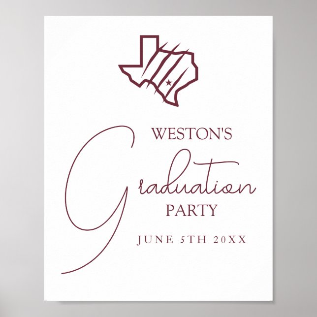 Texas A&M University - San Antonio | Staat-Logo Poster (Vorne)