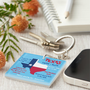 Texas-Acryl-Schlüsselanhänger Erstaunliche Fakten Schlüsselanhänger