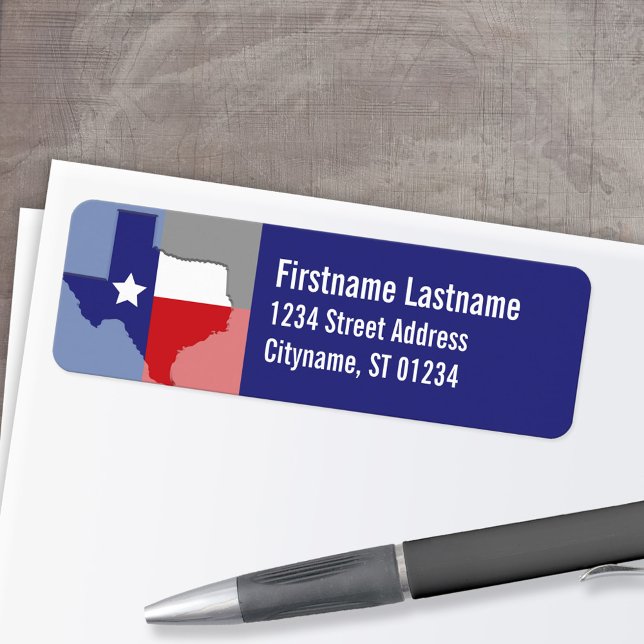 Texas Address Labels (Custom Return Address Labels - Low Minimum)