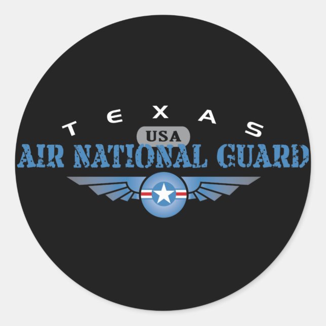 Texas Air National Guard Runder Aufkleber (Vorderseite)