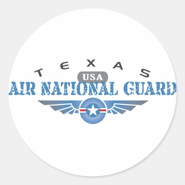 Texas Air National Guard Runder Aufkleber (Vorderseite)