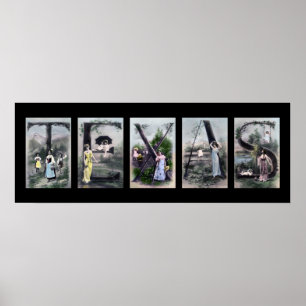 TEXAS Alphabet Letter Name Art Poster