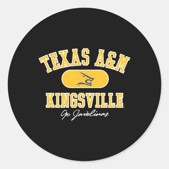 Texas Am Kingsville Javelinas Varsity Blue Runder Aufkleber (Vorderseite)