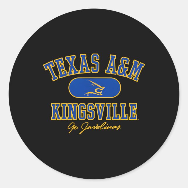 Texas Am Kingsville Javelinas Varsity Runder Aufkleber (Vorderseite)