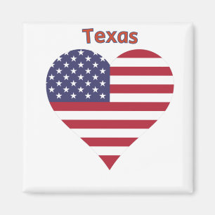 Texas American Flag Herz Magnet
