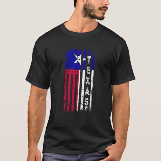 Texas American Flag Home State of Texas Flag T-Shirt (Vorderseite)