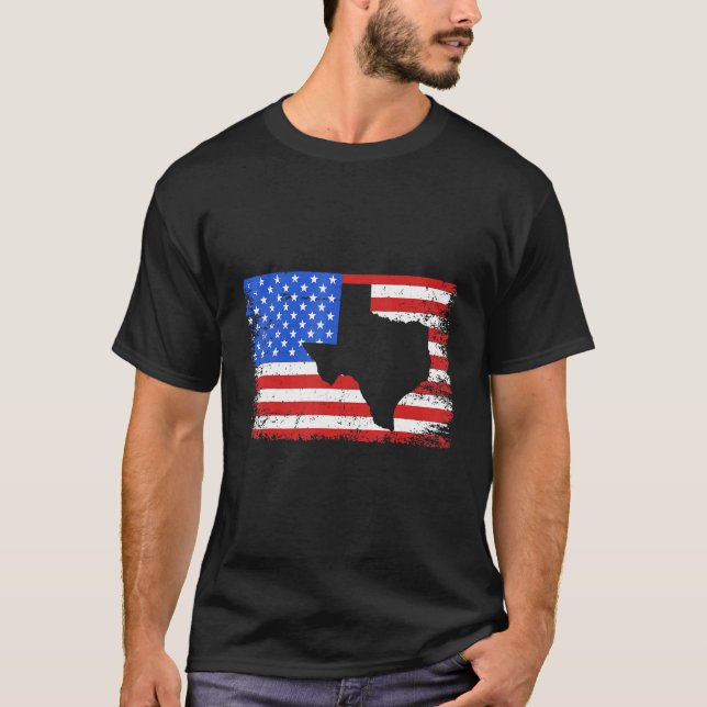 Texas American Flag Kontur störte Ultimate 4t T-Shirt (Vorderseite)
