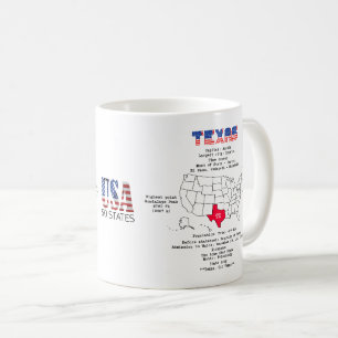 Texas American Staat auf der Karte und nützliche I Kaffeetasse