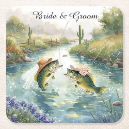 Texas Angel Hochzeit Rechteckiger Pappuntersetzer