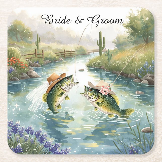 Texas Angel Hochzeit Rechteckiger Pappuntersetzer (Vorderseite)