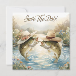 Texas-Angelfischen-Hochzeit - Rettet das Datum Save The Date