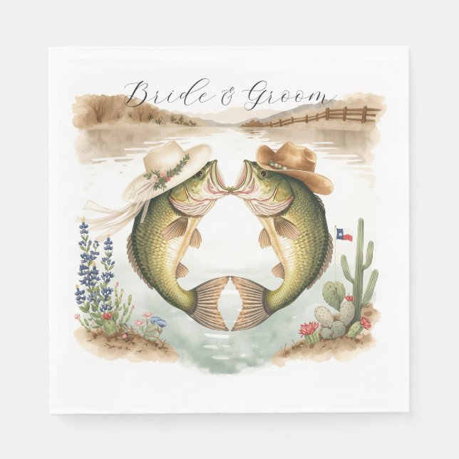Texas Angelhochzeit Serviette (Vorderseite)
