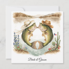 Texas-Angler-Hochzeitseinladung Cowboyhut Barsch Einladung