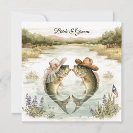 Texas-Angler-Hochzeitseinladung Cowboyhut Barsch Einladung