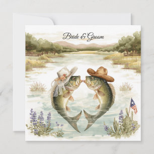 Texas-Angler-Hochzeitseinladung Cowboyhut Barsch Einladung