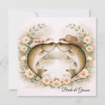 Texas-Angler-Hochzeitseinladung Cowboyhut Bass