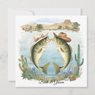 Texas-Angler-Hochzeitseinladung Cowboyhut Bass Einladung
