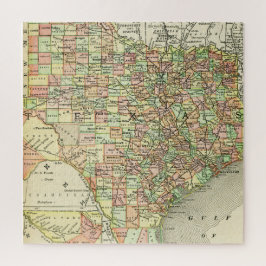 Texas Antique Karte Farbenfrohe Lone Star Staat Al Puzzle